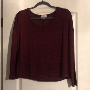Burgundy crop sweater